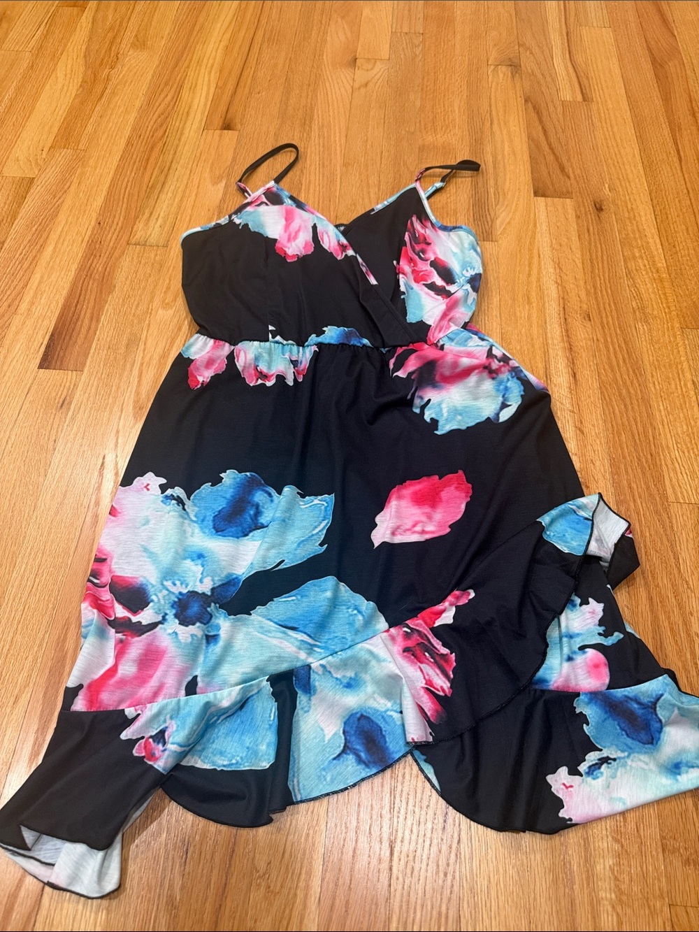 Floral Ruffle Wrap Dress